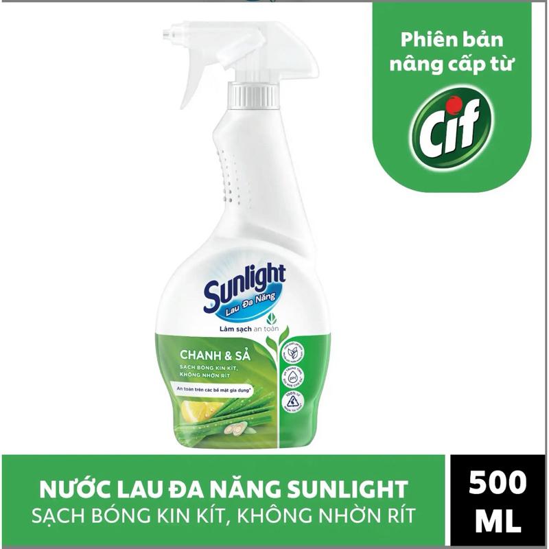 Sunlight Nước Lau Đa Năng Sunlight Chanh & Sả 500ML Sạch Bóng Kín Kít Không Nhờ Rít Phiên Bản Nâng Cấp Từ Cif