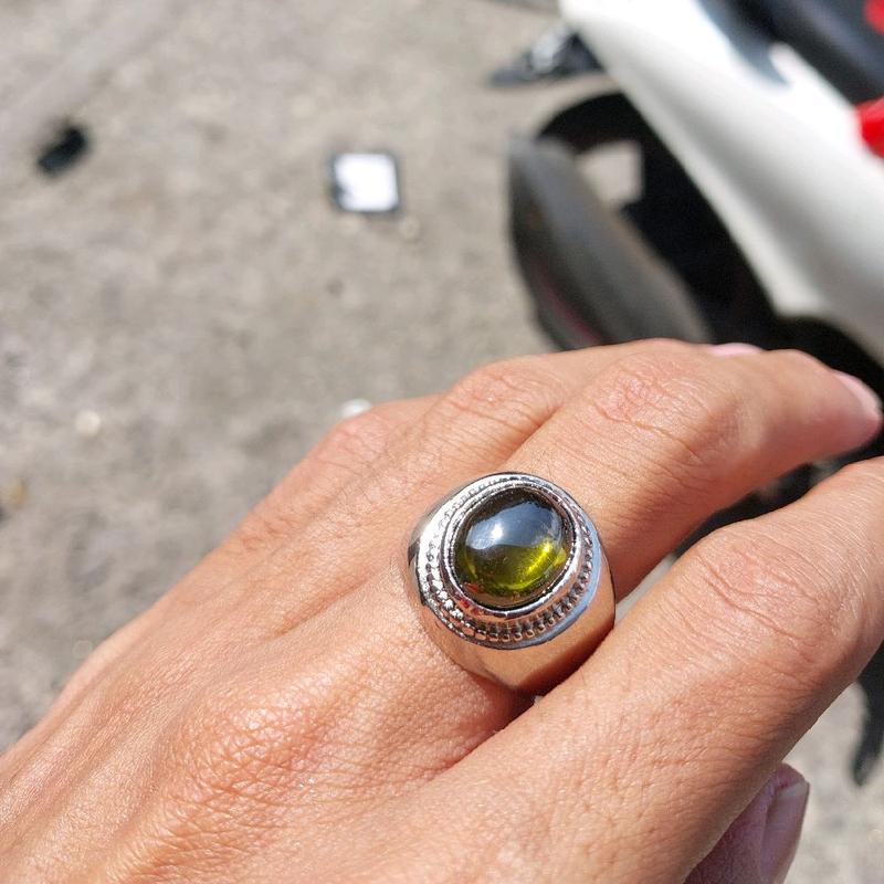 Batu cincin kecubung teh asli ring alpaka simpel 4