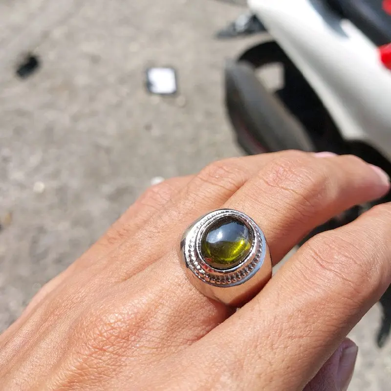 Batu cincin kecubung teh asli ring alpaka simpel 4