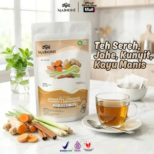 MAINDHI Teh Sereh Jahe Kunyit & Kayumanis Instan Serbuk Herbal 30 Teabag Minuman Teh Rimpang Alami