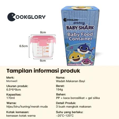 Cookglory 3 IN 1 Wadah Mpasi Bayi / Tempat Mpasi Kaca / Baby Glass Food Container Set 9