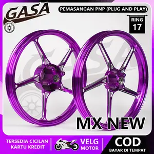 VELG BIKINGBOY PALANG AK CNC RING 17 Untuk Jupiter MX New 135 DD Dobble Disc, Y125 Velg Racing Ukuran Set d/b 160*17 PNP TANPA MODIF Warna Ungu / Purple