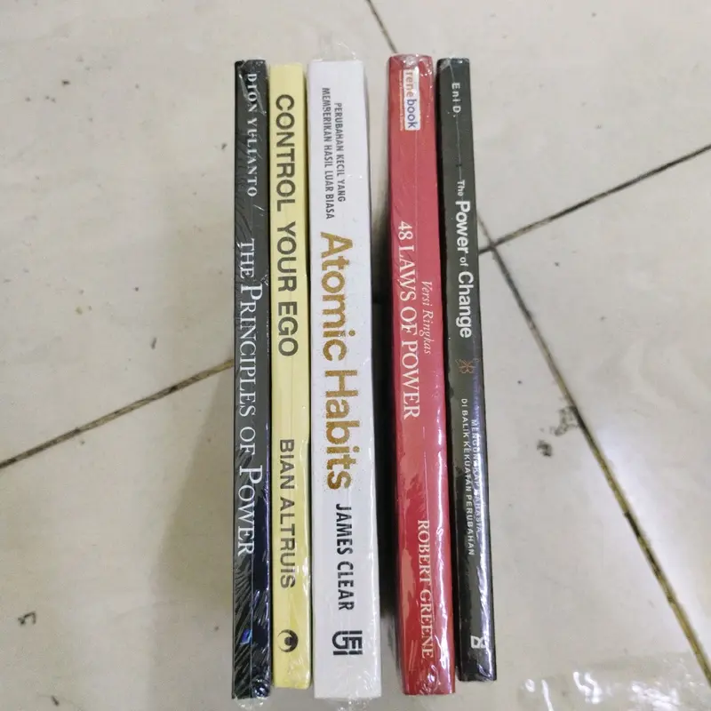 paket 5 buku the power of change 48 laws of power atomic habits control your ego the principles of power 2