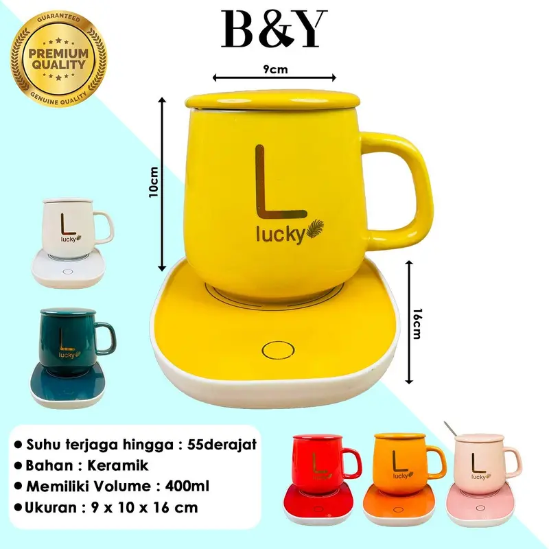 Gelas Keramik Elektrik / Mug Dengan Tatakan Penghangat Elektrik / Set Gelas Keramik / Mug Cangkir Elektrik 8