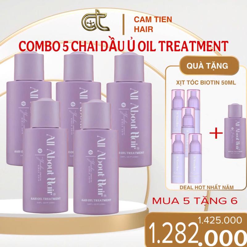 COMBO 5 CHAI DẦU Ủ TÓC AAH OIL TREATMENT ALL ABOUT HAIR ( tặng 1 full size )