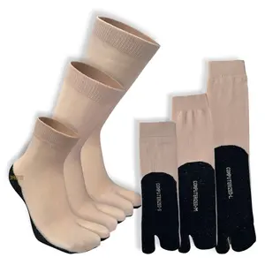 kaos kaki jempol wanita muslimah warna kulit 12 pasang bahan nilon tebal lembut dan nyaman di gunakan.