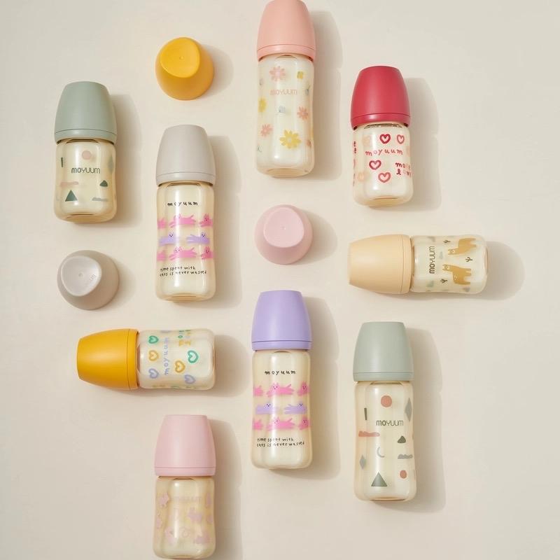 [Tặng quà xịn cho bé trong giỏ hàng] Bình Sữa Moyuum Hàn Quốc PPSU cao cấp 11 hoạ tiết cực xinh size 170ml/270ml núm ti mềm mại cho bé
