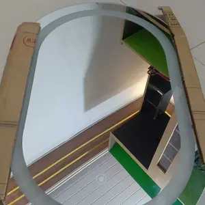 Bathroom Mirrors cermin lampu led touchscreen - cermin oval aesthetic kamar mandi wastapel dm 40 x 60 di lengkapi tombol tochscren