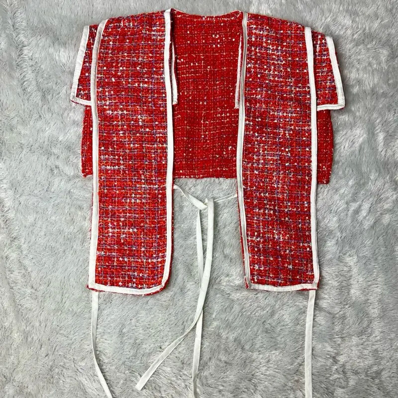 Lula vest rompi outer tweed atasan wanita Casual 3