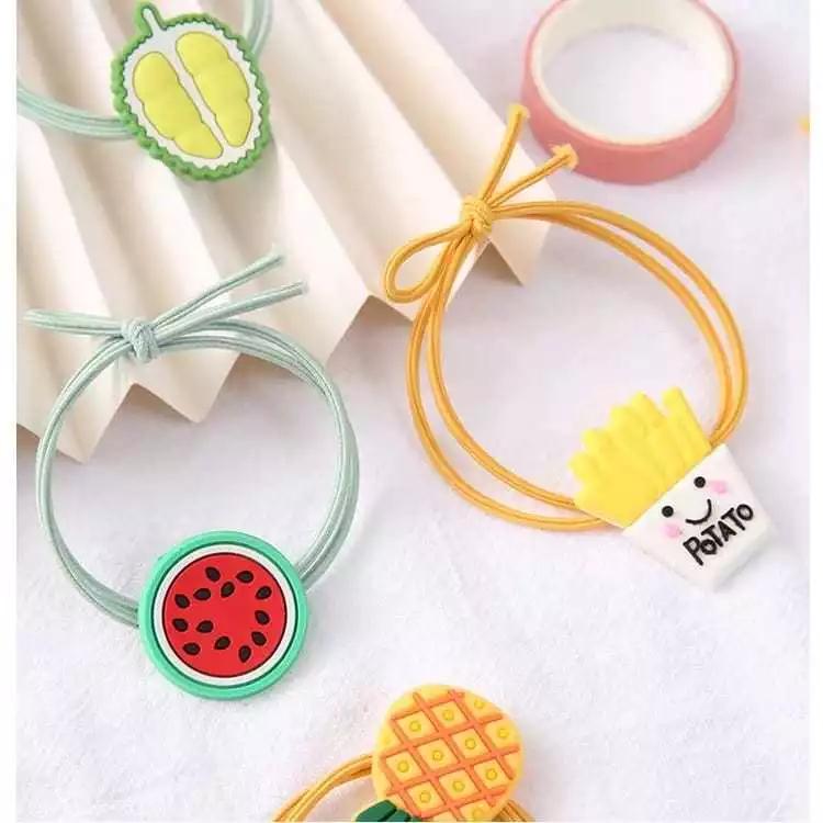 A ( A18 ) IKAT RAMBUT KARAKTER LUCU / KUNCIR RAMBUT WANITA Cewek Dewasa Karet Mutiara Scrunchies 0
