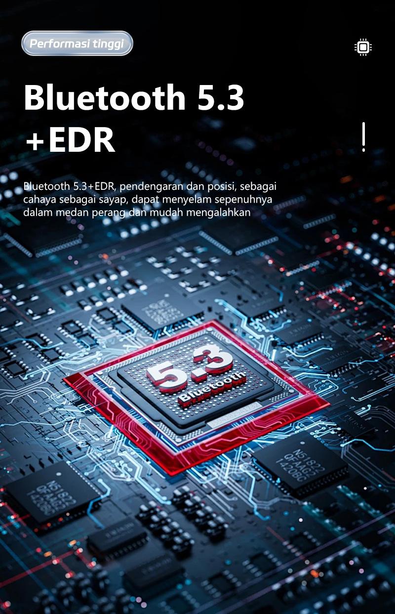 Headphone Bluetooth nirkabel over-ear dengan masa pakai baterai yang sangat lama dan peredam bising, kompatibel dengan ponsel