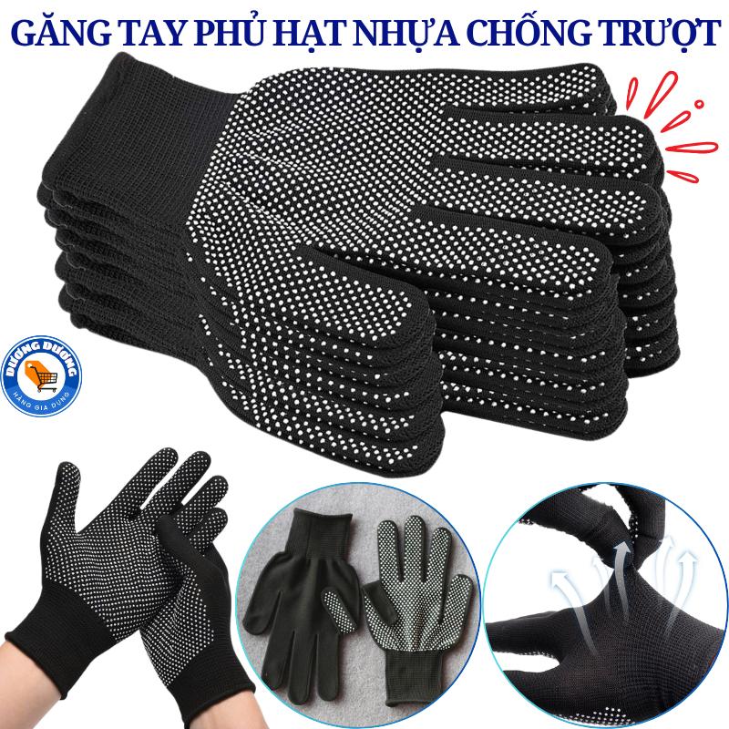  Combo 10 Đôi Găng Tay Phủ Hạt Nhựa Chống Trơn Trượt Thoáng Khí Co Giãn Tốt - Bao Tay Lái Xe Máy Chống Nắng - Bao Tay Đi Phượt . Tập Gym Dày Dặn - Găng Tay Vải Xỏ Ngón Đi Nắng Tiện Lợi 