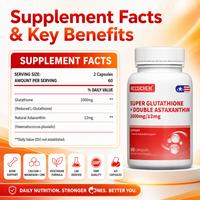 Gambar Suplemen Glutathione + Double Astaxanthin 1000/12mg, Mencerahkan Kulit & Perlindungan Antioksidan Maksimal, 60 softgel dari ACCUCHEK Nutristore Kota Tangerang 5 Tokopedia