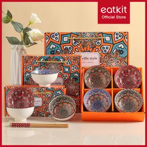 Eatkit Hampers Mangkok Set | Hampers Piring Keramik Set | Parcel Keramik Set |  Gift Set Hampers | Mangkok Souvenir Bohemian Style