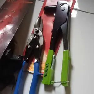 Gunting Holo / Gunting Baja & Tang Rivet / Tang Ripet PAKET TANG RIVET 2 PCS - TANG RIVET  bonus GUNTING BAJA RINGA tANG RIVET MURAH 9,5 INCH TANG RIPET MURAH MERIAH TANG ALUMINIUM STANG ALMINI ETALASE ) Gunting baja ringan seng plat galvalum galvanis