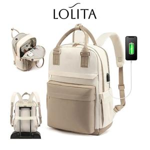 Lolita Korean Large capacity Laptop Backpack for Women 16 inch Laptop Bag Fashion School Bag with USB Port Waterproof Travel Backpack