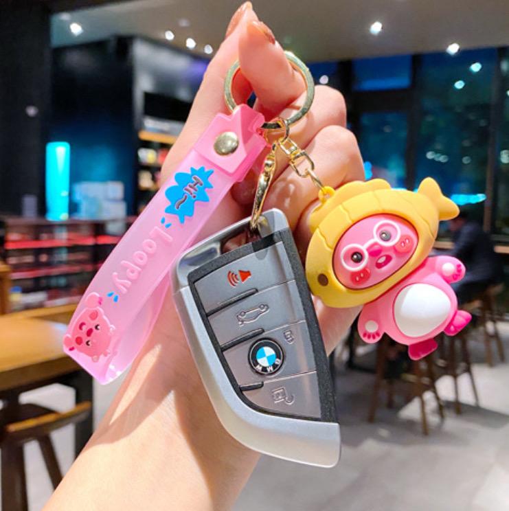 Gantungan Kunci Desain Kartun Lucu Loopy Untuk Tas Sekolah / Gantungan Kunci Mobil Motor KeyChain Liontin Tas / Gantungan Kunci Lucu 4