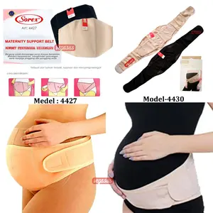 Sorex Korset Sabuk Pendukung Kehamilan Model 4427 & 4430 Maternity Support Belt Penyangga Perut Ibu Hamil Stagen Wanita All Size Adjustable Comfortable Neoprene & Linen Hitam Cream
