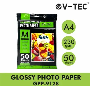 V-Tec 50 Lembar Glossy Photo Paper A4 230gsm - Kertas Foto 1 Pak 230 gsm Photopaper Cetak Foto