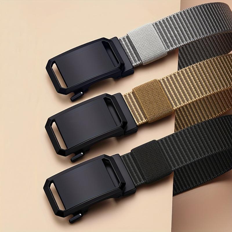 Thắt lưng unisex dáng ôm nhẹ, màu đen, khóa tự động, dễ sử dụng; phù hợp với quần jean và váy; phong cách thường ngày; phù hợp cho thanh thiếu niên và người lớn; thời trang.