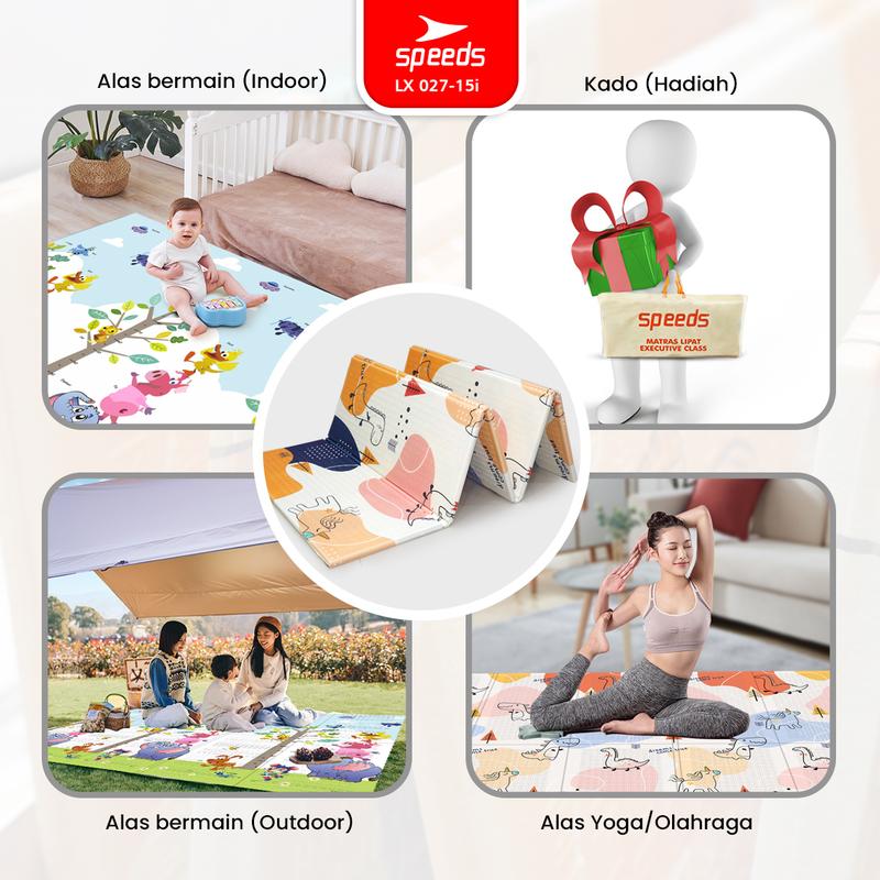 SPEEDS [MOTIF I] Playmate Lipat Bayi Playmate 180 x 200 Tebal 8mm/10mm Karpet Bayi Anti Air Playmate Anak 027-15 7