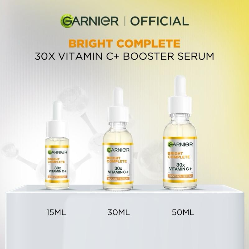 Garnier Bright Complete Vitamin C 30X Booster Serum 15 ml 30 ml - (Cepat Cerahkan Noda Hitam & Samarkan Bekas Jerawat) - Vitamin C - Single 1