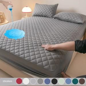 薄手・防水マットレスプロテクター 2～3点セット：ダイヤモンドキルティングのフィットシーツ（枕カバー付き）、深いポケットのベッドカバー、ソフトで通気性が良く、静かで洗濯機で洗える寝具。寝室用、アパート、寮、ペットにも最適です。