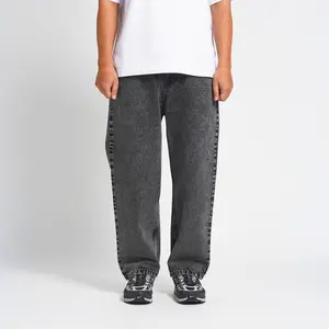 Superego Denim Pants Baggy Relaxed Snow Light Black BPR01E Unisex