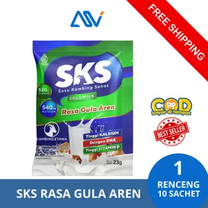 SKS Susu Etawa | Favorit Bunda Muzdalifah | 10 Sachet Susu SKS Rasa Gula Aren Tinggi Kalsium dan Vitamin D
