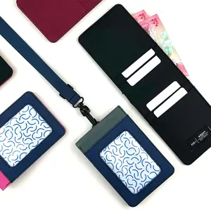 Dompet id card holder tali - name tag magnet kartu dan slot uang lanyard hanging wallet