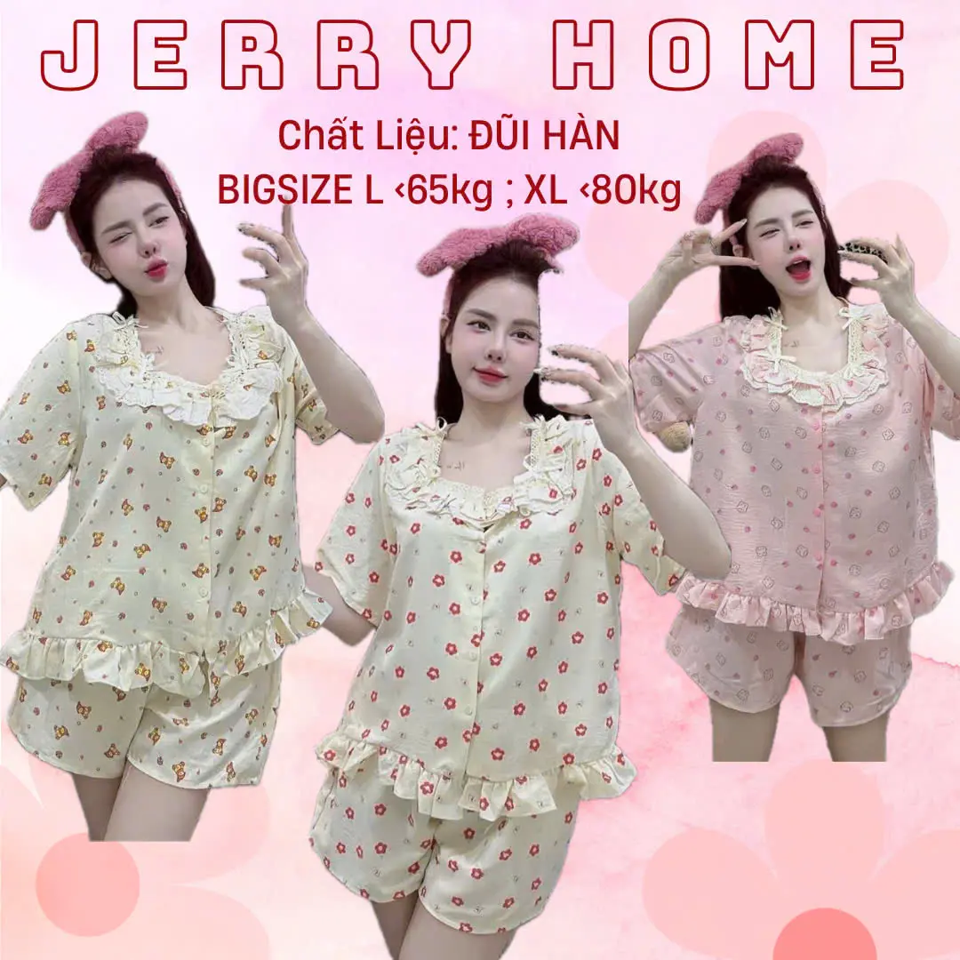 [BIGSIZE] Đồ Ngủ Tiêu Thư Xinh Xắn Chất Liệu Đũi Hàn Jerry Home