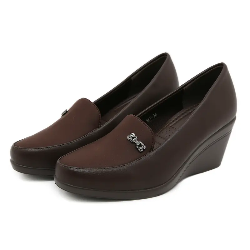 BOZKA new arrival sepatu pansus premium MT26 wedges shoes Heels Wanita Black 5