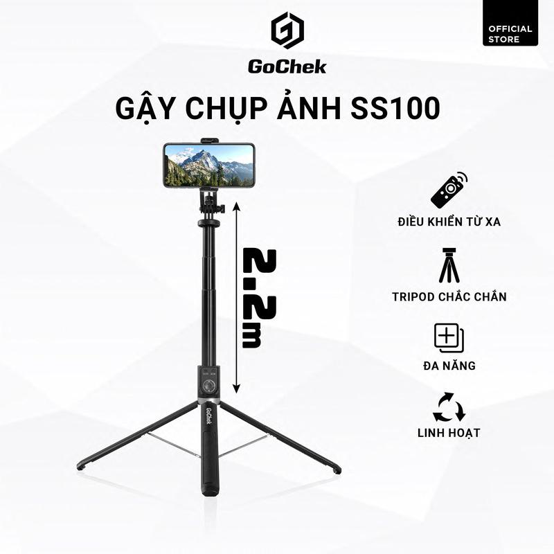 Gậy chụp ảnh tripod/ selfi bluetooth điện thoại, livestream, vlog đa năng kéo dài 2m2 GoChek SS100 Selfie Phụ Kiện