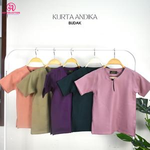 KURTA ANDIKA BUDAK RAYA 2026/KURTA RAYA COMOCREPE/KURTA MURAH/KURTA BUDAK RAYA Pastel Baju xxl turqoise blue gold kurung  kids Anak