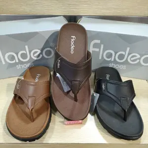 Sandal Fladeo Mds 341 1IM Original Bahan Kulit Sandal Jepit Pria Casual Termurah
