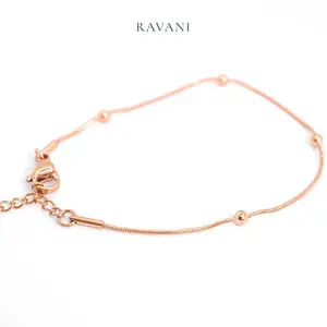 Ravani Indonesia Widya Bracelet - Gelang Stainless Steel Gold Simple Tahan Karat