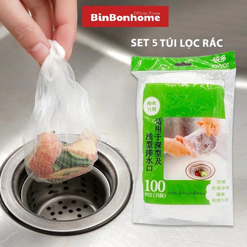  COMBO 5 Túi Lọc Rác Bồn Rửa Chén Bát Tiện Lợi Bọc Túi Lưới Lọc Rác Chậu Rửa Bát Thông Minh - Túi Lọc Rác Bồn Rửa Bát  mỗi bịch khoảng 60-75 túi  