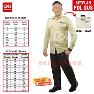 DND UNIFORM 2- SERAGAM KERJA LAPANGAN (PDL SUS) KERAH HITAM BAHAN GAIA NEO PREMIUIM