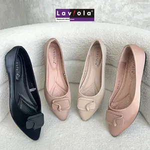 Laviola 2914 LSH - Flat Shoes Wanita Black,Apricot, Salem,Khaki