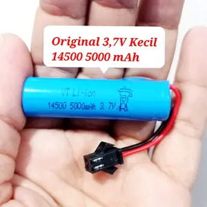 Batere Mobil RC 3,7V 14500 5000mAh Batre Tunggal Socket Hitam UPGRADE Baterai Mainan Mobil Remote Control Toy