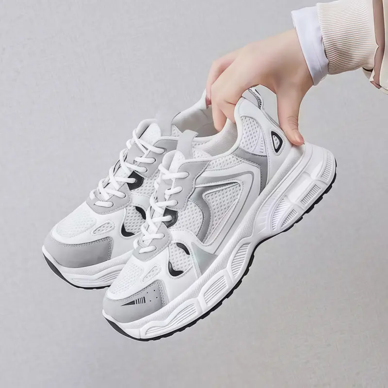 Zapatillas de tenis casuales de suela gruesa para mujer, zapatillas de tenis transpirables y cómodas, adecuadas para caminar, correr y otras ocasiones de ocio. - Foto 1