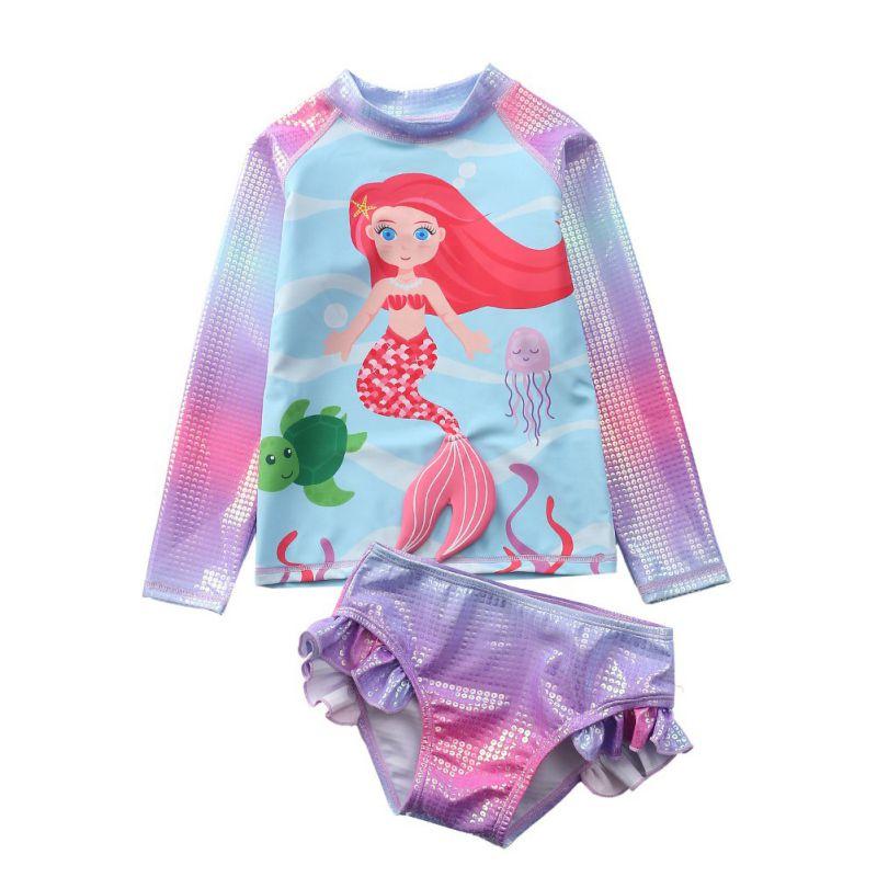 Product Introduction of Girl's cartoon long sleeved sunscreen swimsuit+swimsuit two-piece set 1