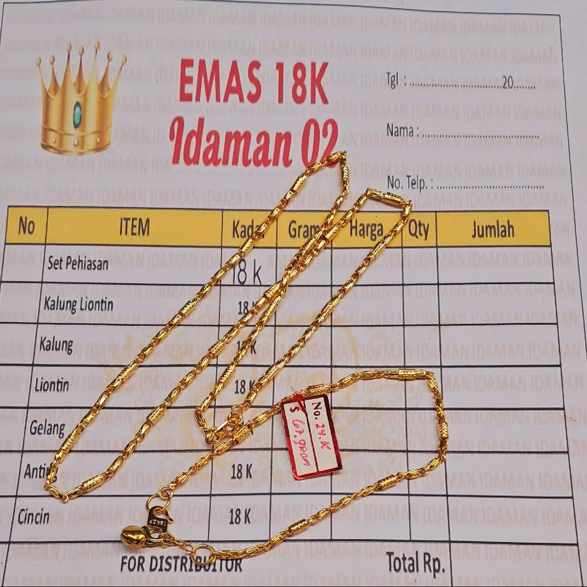 kalung dan gelang motif bambu dewasa bagus di pakai sehari hari