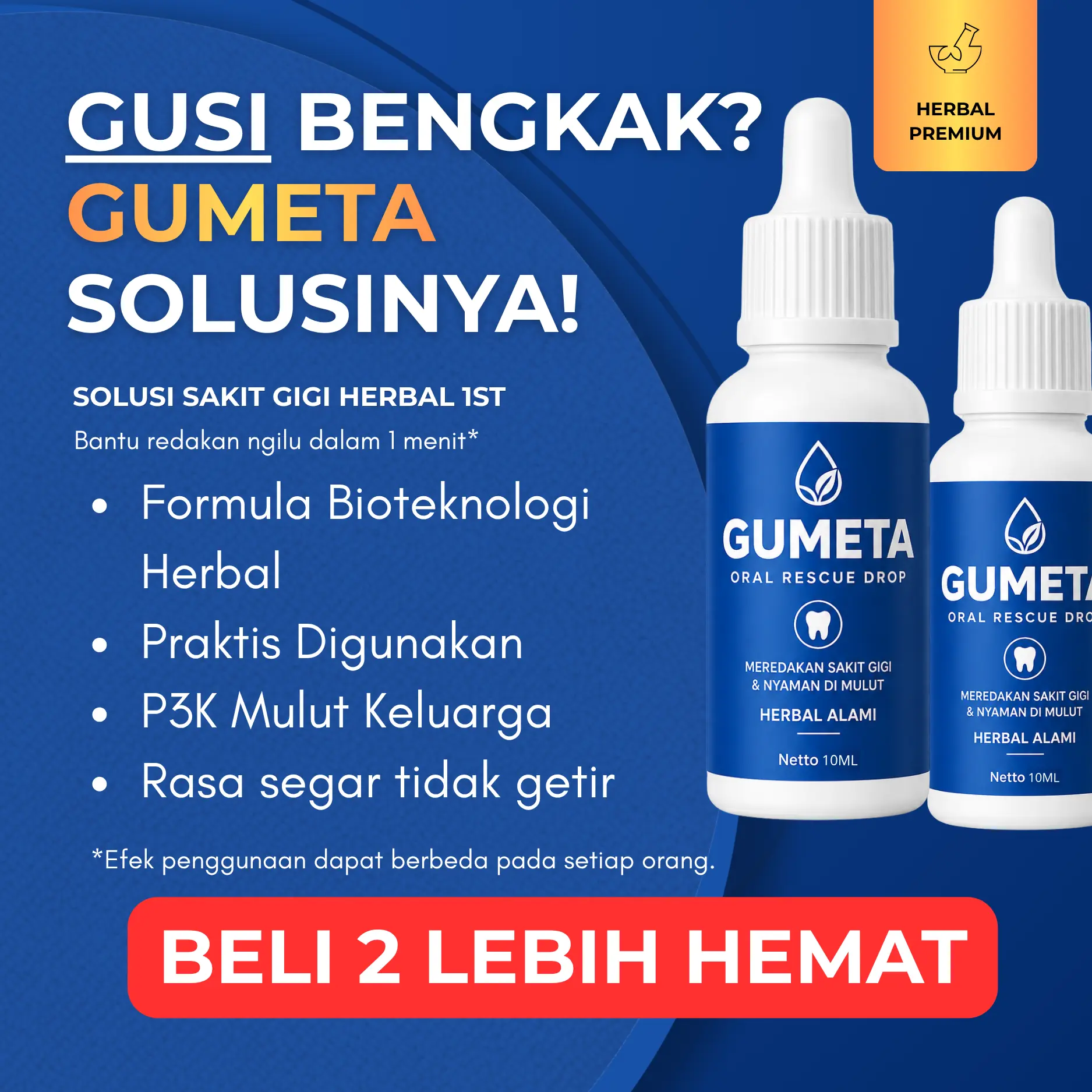 [BELI 2 LEBIH HEMAT]  GUMETA – Obat Sakit Gigi Tetes Herbal untuk Membantu Meredakan Sakit Gigi & Gusi Bengkak