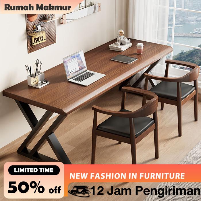 Promo RM-1-Meja Komputer Kayu Solid Meja Kerja Kantor Belajar Gaming ...