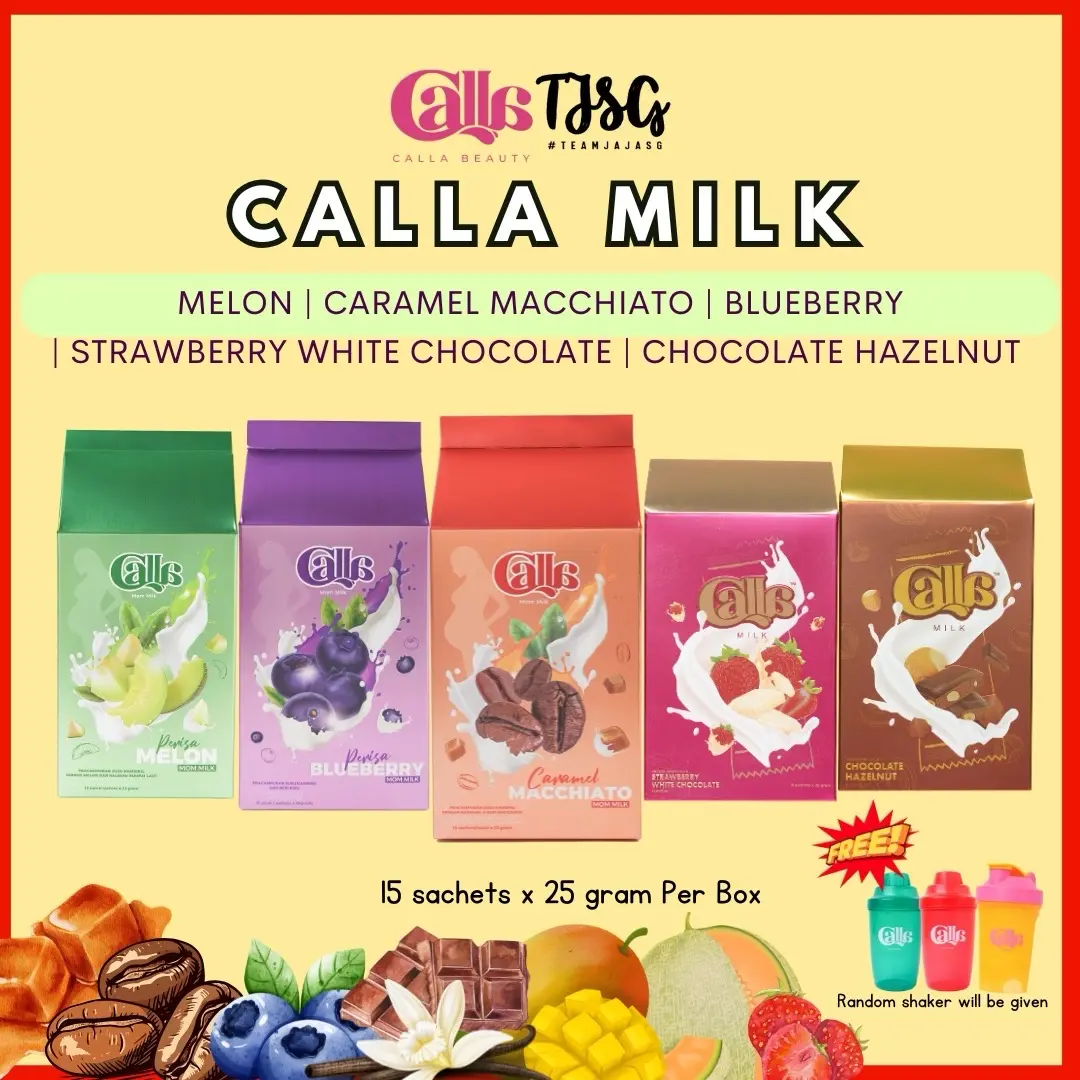 1 BOX CALLA MILK | MELON | BLUEBERRY | CARAMEL MACCHIATO | FREE SHAKER