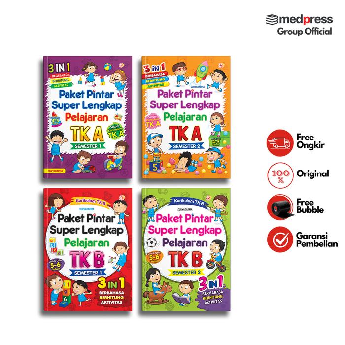 Gambar Paket Pintar Super Lengkap Pelajaran TK A & B Semester 1&2 3 IN 1 (4 Buku) dari Medpress Group Bookshop Kab. Sleman Tokopedia