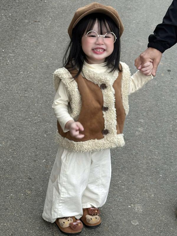  7-18kg Áo Khoác Gile Lông phối Da Lộn cho bé gái bé trai   Nhận làm theo yêu cầu  