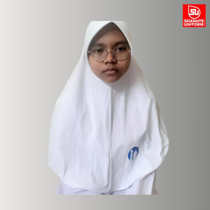 Shandys Uniform I Kerudung bergo Sekolah bahan spandek model oval warna putih Jilbab Muslim Anak Instan Katun Instan Katun 5