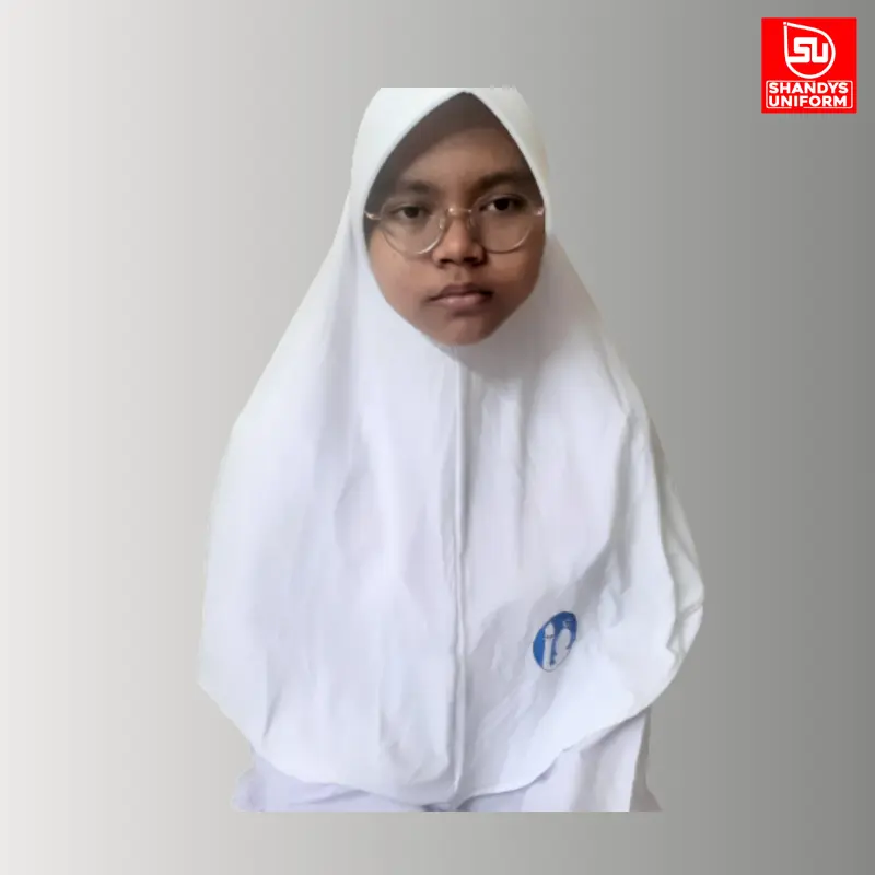 Shandys Uniform I Kerudung bergo Sekolah bahan spandek model oval warna putih Jilbab Muslim Anak Instan Katun Instan Katun 4
